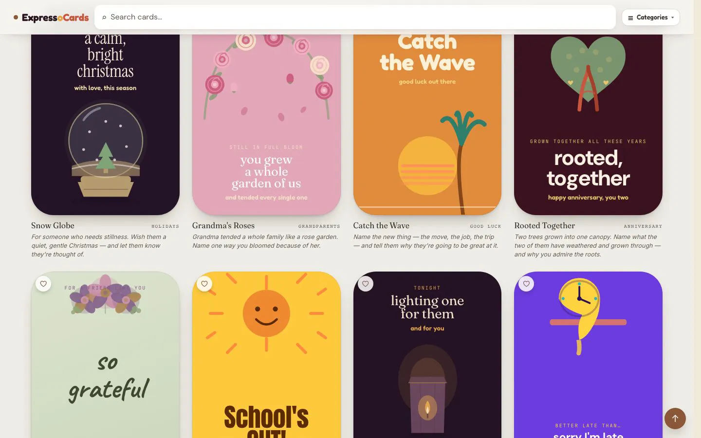 Cards for every feeling and occasion